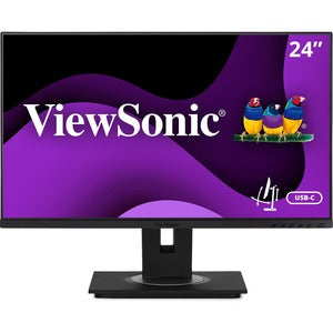 ViewSonic VG2456A 24 Inch 1080p IPS Monitor with 90W USB C, Docking Built-In, RJ45, 40 Degree Tilt Ergonomics for Home and Office