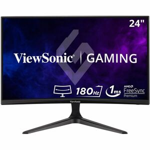 ViewSonic VX2418C 24 Inch 1080p 1ms 180Hz Curved Gaming Monitor with FreeSync Premium, Eye Care, HDMI and DisplayPort