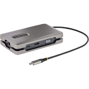 StarTech.com USB-C Multiport Adapter w/USB-C DP Alt Mode Video/4K HDMI/VGA, USB-C Dual Monitor Docking Station, Type C Mini Dock/MST Hub - PEGASUSS 