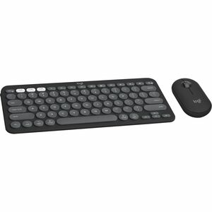 Logitech Pebble 2 Combo for Mac, Wireless Keyboard and Mouse, Slim, Quiet and Portable, Customizable, Tonal Graphite