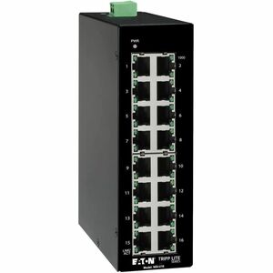 Conmutador Gigabit Ethernet industrial no administrado de 16 puertos Eaton Tripp Lite Series - 10/100/1000 Mbps, montaje DIN, TAA