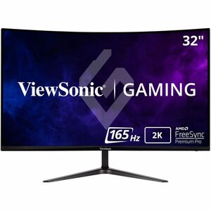 ViewSonic VX3218C-2K 32 Inch Curved 1ms 1440p 165hz Gaming Monitor with FreeSync Premium, Eye Care, HDMI and Display Port