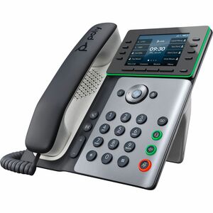 Poly Edge E350 IP-Telefon – schnurgebunden – schnurgebunden/schnurlos – WLAN, Bluetooth – Desktop, Wandmontage – Schwarz