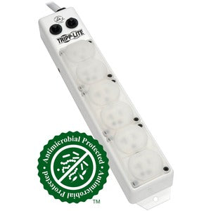 Regleta de enchufes de grado médico Safe-IT UL 1363A de Tripp Lite by Eaton para áreas de atención al paciente, 6 tomas de corriente de grado hospitalario de 20 A, cubiertas de seguridad, cable de 7 pies