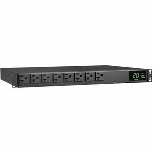 PDU monofásica con ATS y medidor local de 120 V y 1,92 kW de la serie Eaton Tripp Lite: 16 tomacorrientes 5-15/20R, dos entradas L5-20P/5-20P, cables de 3,6 m, 1 U, TAA