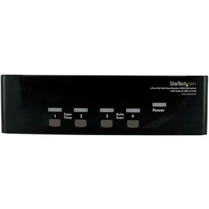 StarTech.com 4 Port DVI VGA Dual Monitor KVM Switch with Audio & USB Hub