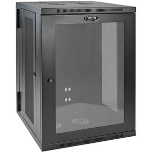 Tripp Lite by Eaton SmartRack 18U Low-Profile Switch-Depth Wall-Mount Half-Height Rack Enclosure, Clear Acrylic Window, Hinged Back - PEGASUSS 