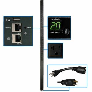 PDU conmutada monofásica Eaton de 1,9 kW, interfaz LX, tomas de 120 V (24 5-15/20R), cable de 3,05 m (10 pies) con L5-20P, 0U, TAA