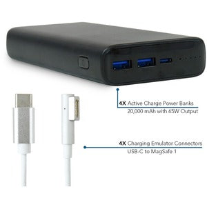 Paquete de 4 cargadores portátiles JAR Systems Active Charge con conectores Apple MagSafe 1, paquete de 4