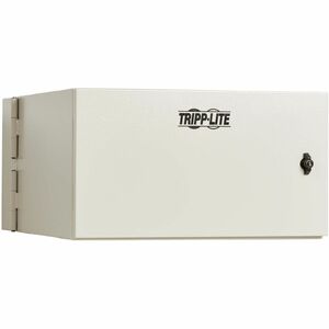 Gabinete industrial SmartRack de Tripp Lite by Eaton con cerradura, NEMA 4, montaje en pared, construcción de metal, parte posterior con bisagras, profundidad de 28 in, 6 U, gris