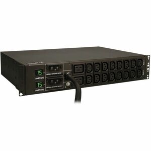 Eaton Tripp Lite Series 5.5kW Single-Phase Local Metered PDU, 208/230V Outlets (16 C13 & 2 C19), L6-30P, 12 ft. (3.66 m) Cord, 2U Rack-Mount, TAA