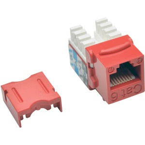 Conector Keystone de conexión a presión estilo Cat6/Cat5e 110 de Eaton Tripp Lite, rojo, paquete de 25, TAA