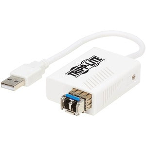 Adaptador NIC Ethernet USB 2.0 de Tripp Lite by Eaton - 10/100 Mbps, 100Base-FX, LC, fibra multimodo, color blanco