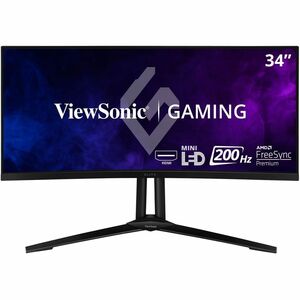 ViewSonic XG341C-2K 34 Inch 1440p 21:9 Curved Gaming Monitor 1ms, 200Hz, FreeSync Premium Pro, Mini LED, HDMI 2.1, USB C, HDR1400