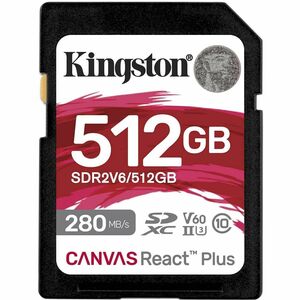 Kingston Canvas React Plus 512 GB Class 10/UHS-II (U3) V60 SDXC