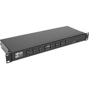 Tripp Lite von Eaton 8-Port DVI/USB KVM-Switch mit Audio und gemeinsamer Nutzung von USB 2.0-Peripheriegeräten, 1U-Rackmontage, Single-Link, 1920 x 1200 (1080p), TAA