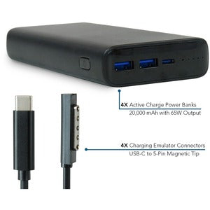 JAR Systems Active Charge Power Bank 4-Pack with Microsoft Surface Connectors 4-Pack