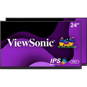 ViewSonic VG2455_56A_H2 24 Inch Dual Pack Head-Only 1080p IPS Monitors with USB C 3.2 with 90W Power Delivery, Docking Built-In, HDMI, VGA for Home and Office