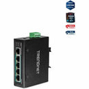 TRENDnet 5-Port Hardened Industrial Unmanaged Gigabit Switch; TI-PG50; 10/100/1000Mbps; DIN-Rail Switch; 4 x Gigabit PoE+ Ports; 1 x Gigabit Port; Gigabit Ethernet Network Switch; Lifetime Protection - PEGASUSS 
