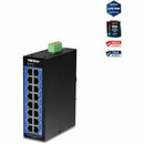 TRENDnet 16-Port Industrial Gigabit L2 Managed DIN Rail Switch, 16 x Gigabit Ports, Wide Temperature Layer 2 Switch, 32 Gbps Switching Capacity, Black, TI-G160i-M - PEGASUSS 