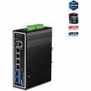 TRENDnet 6-Port Industrial Gigabit L2+ Managed PoE++ DIN Rail Switch, 4 x Gigabit PoE++ Ports, DIN-Rail Mount, 2 x SFP Slots, IP30, VLAN, QoS, LACP, Bandwidth Management, ERPS, Black, TI-BG62i - PEGASUSS 