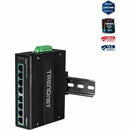 TRENDnet 8-Port Hardened Industrial Unmanaged Gigabit 10/100/1000Mbps DIN-Rail Switch w/ 8 x Gigabit PoE+ Ports; TI-PG80B; 24 ? 56V DC Power inputs with Overload Protection - PEGASUSS 