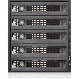RAIDage BPU-350SATA-KL Drive Enclosure for 5.25" - 6Gb/s SAS, Serial ATA/600 Host Interface Internal - Black - PEGASUSS 