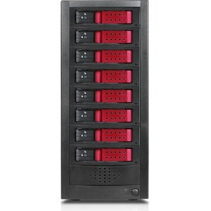 RAIDage JAGE9BT8HDRD-DE Drive Enclosure 12Gb/s SAS, SATA/600 - Mini-SAS HD Host Interface Tower - Black, Red - PEGASUSS 
