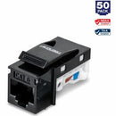 TRENDnet Cat6 RJ45 Keystone Jack 50-Pack Bundle, Compatible With Cat5,Cat5e,Cat6 Cabling, Use With The TC-KP24 Or TC-KP48 Blank Keystone Patch Panels (Sold Separately), Black, TC-K50C6BK - PEGASUSS 