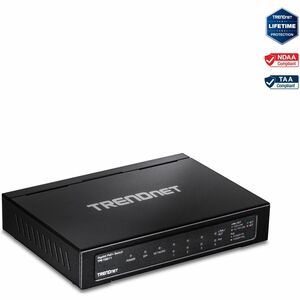 TRENDnet 6-port Gigabit Poe+ Switch; TPE-TG611; 4 X Gigabit Poe+ Ports; 1 X Gigabit Port; 1 X SFP Slot; Supports 100/1000Base-FX Fiber SFP Modules; Ethernet Desktop Network Switch; Lifetime Protection - PEGASUSS 