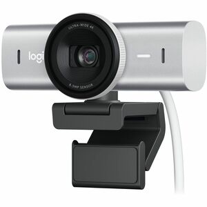 Logitech MX Brio Ultra HD 4K Collaboration and Streaming Webcam, 1080p at 60 FPS, Dual Noise Reducing Mics, Show Mode, USB-C, Webcam Cover, Works with Microsoft Teams, Zoom, Google Meet, Pale Gray - PEGASUSS 