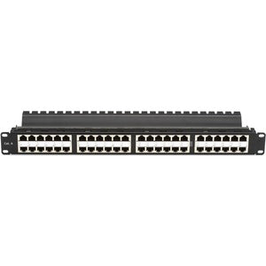 Black Box CAT6 Patch Panel - Feed-Through, High-Density, 1U, Shielded, 48-Port - PEGASUSS 