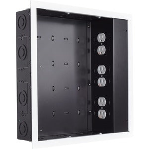 Chief Proximity In-Wall Storage Box - With 6 Receptacle Filter & Surge - Black - PEGASUSS 