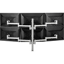 Atdec six display monitor arm desk mount - Flat and Curved up to 24in - VESA 75x75, 100x100 - PEGASUSS 