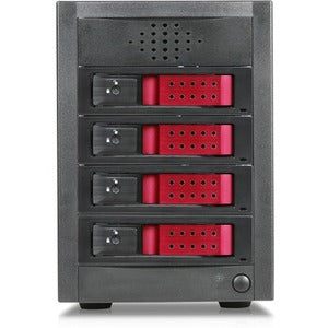 RAIDage JAGE5BT4HDRD-DE Drive Enclosure 12Gb/s SAS, SATA/600 - Mini-SAS HD Host Interface Tower - Black, Red - PEGASUSS 