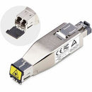 StarTech.com Gigabit Fiber to RJ45 Ethernet Media Converter Dongle, PoE Powered, SMF/MMF, Single/Multimode Optical Fiber, Metal Housing - PEGASUSS 