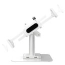 CTA Digital Desk Mount with Integrated 2 Port USB Hub w/ Universal Holder (White) - PEGASUSS 