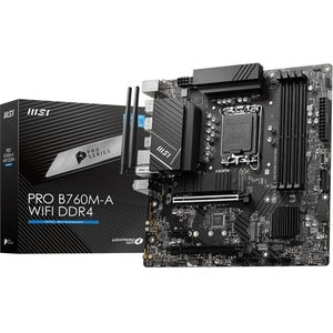 MSI Pro B760M-A WIFI DDR4 Gaming Desktop Motherboard - Intel B760 Chipset - Socket LGA-1700 - Micro ATX - PEGASUSS 