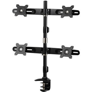 Amer Mounts Clamp Based Quad Monitor Mount for four 15"-24" LCD/LED Flat Panel Screens