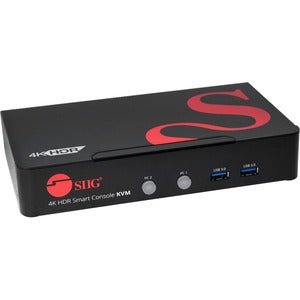 SIIG 2-Port HDMI 4K60Hz HDR Smart Console KVM Switch with USB 3.0 Multi-Media - PEGASUSS 