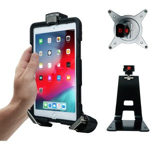 CTA Digital Tri-Grip Tablet Security Clasp with Quick-Connect Base and VESA Mount for 7-13 inch tablets, including the iPad 10.2-inch (7th/ 8th/ 9th Gen) - PEGASUSS 