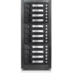 RAIDage JAGE9BT12HDSL Drive Enclosure 12Gb/s SAS, SATA/600 - Mini-SAS HD Host Interface Tower - Black, Silver - PEGASUSS 