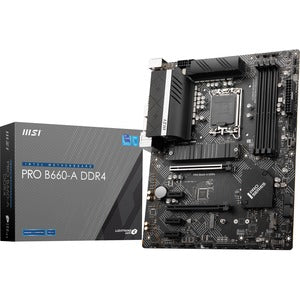 MSI B660-A DDR4 Desktop Motherboard - Intel B660 Chipset - Socket LGA-1700 - Intel Optane Memory Ready - ATX - PEGASUSS 