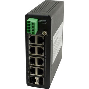 Transition Networks Inc Hardened Unmanaged Switch, 8-port Ge Poe+, 2 Sfp, 240w Poe, 54vdc, - 40 - 75c