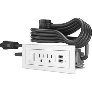 Legrand Furniture Power 2-Outlet with Switching and USB-A Unit- White - PEGASUSS 