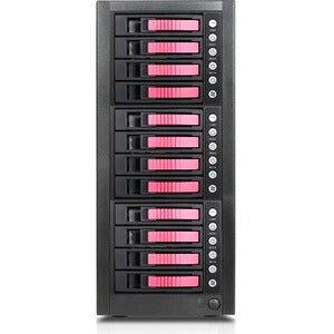 RAIDage JAGE9BT12HDRD Drive Enclosure 12Gb/s SAS, SATA/600 - Mini-SAS HD Host Interface Tower - Black, Red - PEGASUSS 