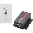 Hall Research USB 2.0 Over UTP Extender Decora Wall Plate with 2-Port Hub - PEGASUSS 