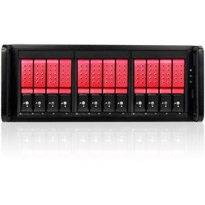 RAIDage JAGE412HDRD-DE Drive Enclosure 12Gb/s SAS, SATA/600 - Mini-SAS HD Host Interface - 4U Rack-mountable - Black, Red - PEGASUSS 