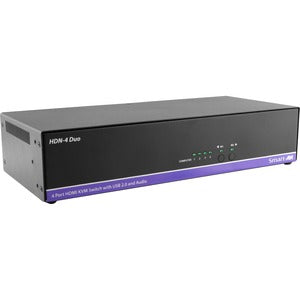 SmartAVI 4-Port Dual HDMI KVM Switch with USB 2.0 and Audio Sharing - PEGASUSS 