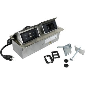 Wiremold Cord Ended deQuorum Dual Flip-Up Unit with USB - PEGASUSS 